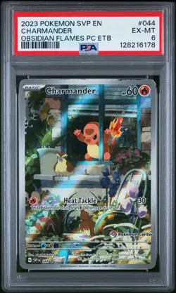 2023 POKEMON SVP OBSIDIAN FLAMES POKEMON CENTER ETB PROMO #044 CHARMANDER PSA 6 - Image 1