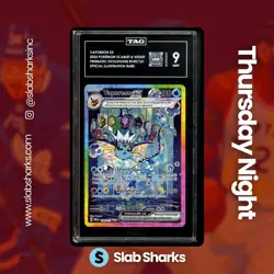 2025 POKEMON PRISMATIC EVOLUTIONS #149/131 VAPOREON EX SIR TAG 9 - Image 1