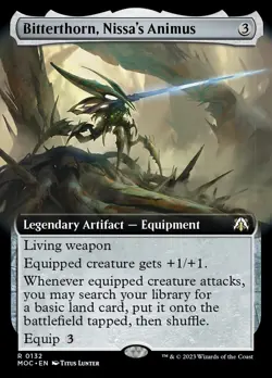 MTG Bitterthorn, Nissa's Animus (132/542) March of the Machine Commander NM - Image 1