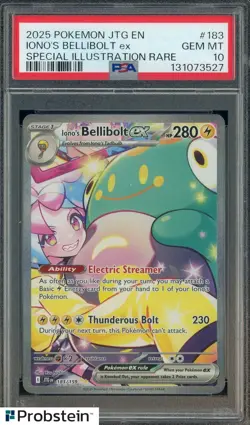 2025 Pokemon JTG En Special Illustration Rare #183 Iono's Bellibolt ex PSA 10 - Image 1