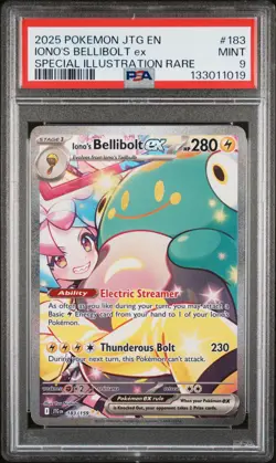 2025 POKEMON JTG EN-JOURNEY TOGETHER #183 IONO'S BELLIBOLT EX PSA 9 - Image 1
