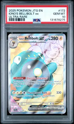 2025 POKEMON JTG EN-JOURNEY TOGETHER ULTRA RARE #172 IONO'S BELLIBOLT EX PSA 10 - Image 1