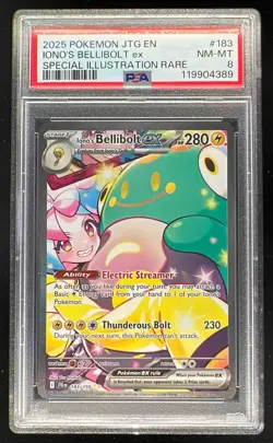 2025 Pokemon SV Journey Together - JTG EN #183/159 Iono's Bellibolt ex PSA 8 - Image 1