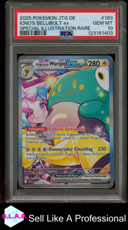 IONO'S BELLIBOLT EX SPEC ILL RARE POKEMON GER JOURNEY TOGETHER 2025 183 PSA 10 - Image 1