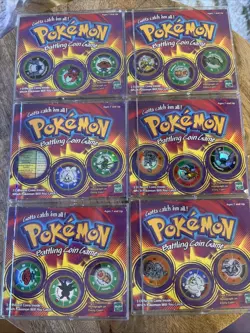 Vintage Pokemon TCG Battling Coin Game 1999 Lot 17 Coins 6 Packs Charzard - Image 1