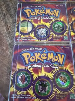 Vintage Pokemon TCG Battling Coin Game 1999 Lot 17 Coins 6 Packs Charzard - Image 4