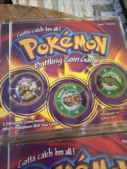 Vintage Pokemon TCG Battling Coin Game 1999 Lot 17 Coins 6 Packs Charzard - Image 5