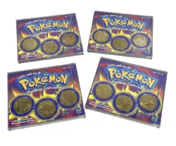 Lot of 4 - 1999 Hasbro Pokemon Battling Coin Game - 12 Coins Jigglypuff & More - Image 1