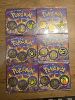 Lot/6 - 1999 Hasbro - Pokemon Battling Coin Game - SEALED - 3 Mystery Coins Each 76930414095 - Image 1