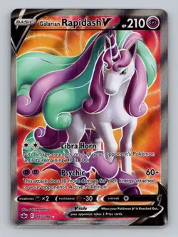 Galarian Rapidash V Full Art 167/198 Ultra Rare SWSH06 Chilling Reign NM Pokemon - Image 1