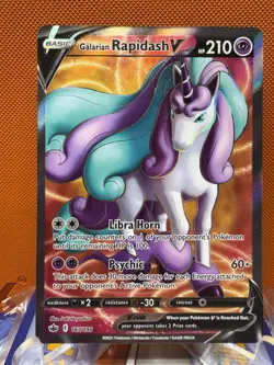 Pokemon TCG Galarian Rapidash V Sword & Shield - Chilling Reign 167/198 NM 1388 - Image 1