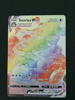 Pokemon Snorlax VMAX 206/202 Rainbow Secret Rare Sword & Shield Base Set - Image 1