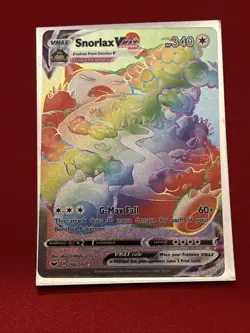 2020 Pokemon TCG - Snorlax Vmax Rainbow - Sword & Shield Secret Rare #206/202 MT - Image 1