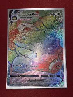 2020 Pokemon TCG - Snorlax Vmax Rainbow - Sword & Shield Secret Rare #206/202 MT - Image 5