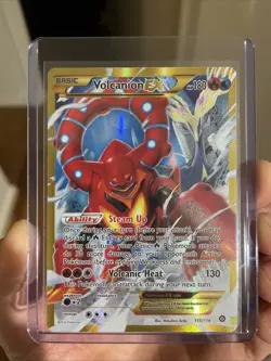 2016 Pokemon TCG XY Steam Siege Volcanion EX Secret 115/114 Holo Full Art LP - Image 2