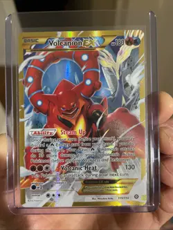 2016 Pokemon TCG XY Steam Siege Volcanion EX Secret 115/114 Holo Full Art LP - Image 3