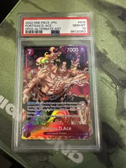 PSA 10 GEM MINT Portgas D. Ace Paramount War Alt Art OP02-013 One Piece TCG - Image 1