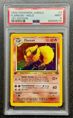 Pokemon 1st Edition Jungle Flareon Holo 3/64 PSA 9 MINT - Image 1