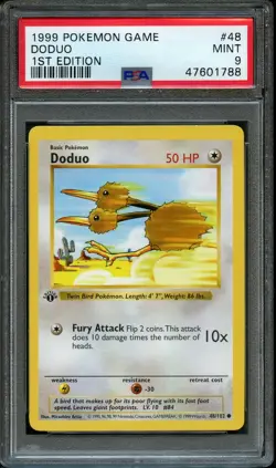 1999 Pokemon - 1st Edition Shadowless Doduo - Base Set 48/102 - PSA 9 Mint WOTC - Image 1