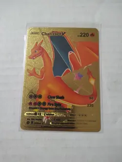 Pokemon Charizard V HP 220 Gold Foil Fan Art Card 079/073 - Image 1