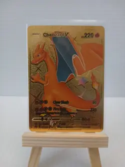 Charizard V Gold Foil Fan Art Textured Collector Pokemon Card 079/073 HP220 - Image 1