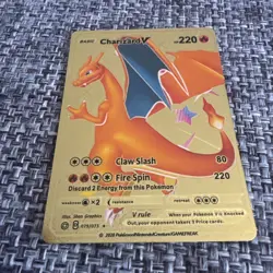 Pokemon Charizard V #079/073 Rare 2020 Graded GEM MT 10 Gold Foil Fan Art Card - Image 1