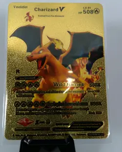 Charizard V, Wild Flames SMP-26-4 Gold Foil Pokemon Card - FAN ART - Image 1