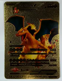 Charizard V, Wild Flames SMP-26-4 Gold Foil Pokemon Card - FAN ART - Image 2