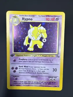 Pokemon TCG Hypno Fossil First Edition Holo 8/62 Rare Vintage Card WOTC 1999 - Image 1