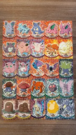 BLUE LOGO Topps Pokemon TV Animation Series 1 Nearly Complete Set Card Lot - Image 3