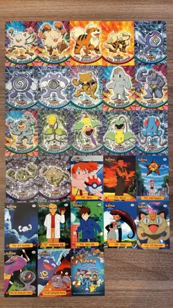 BLUE LOGO Topps Pokemon TV Animation Series 1 Nearly Complete Set Card Lot - Image 5