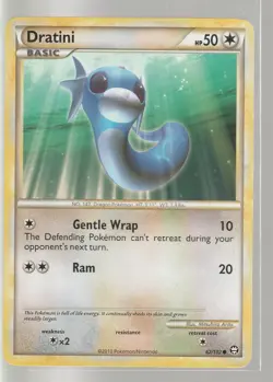Pokemon TCG Dratini 62/102 HGSS Triumphant Common - MP - Image 1
