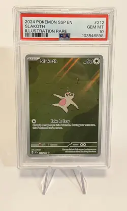 2024 POKEMON SSP EN-SURGING SPARKS ILLUSTRATION RARE #212 SLAKOTH PSA 10 - Image 1
