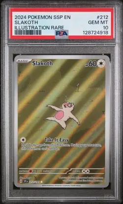 PSA 10 - 2024 Pokemon Ssp En-Surging Sparks Illustration Rare Slakoth #212 - Image 1