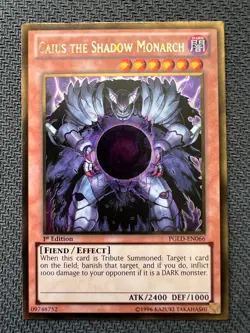 Yugioh Caius the Shadow Monarch 1st Edition Gold Ultra Rare PGLD-EN066 LP/NM - Image 1