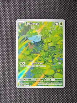 Pokemon TCG Bulbasaur 166/165 Rare Full Art 151 Scarlet & Violet Holo Card - Image 1