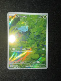 Pokemon TCG Bulbasaur Scarlet & Violet 151 Full Art Rare Card 166/165 - Image 1