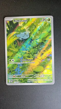 Pokemon TCG Bulbasaur Scarlet & Violet 151 Art Rare Card 166/165 - Image 1