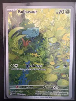 Pokemon TCG Bulbasaur Scarlet & Violet 151 Full Art Rare Card 166/165 - Image 1