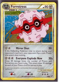 2010 FORRETRESS #3/90 HGSS UNDAUNTED POKEMON CARD- RARE - HOLO - NM/M - Image 1