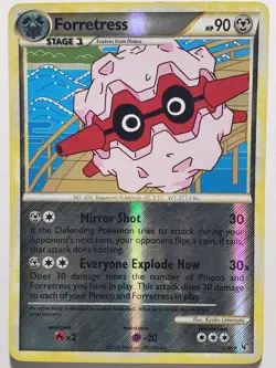 REVERSE HOLO Forretress 3/90 LP - Undaunted Pokemon Card - Kyoko Umemoto Art - Image 1