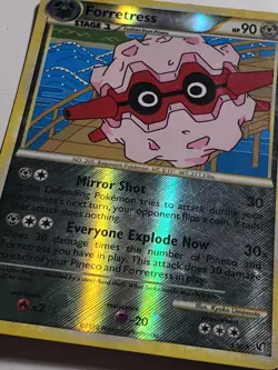 REVERSE HOLO Forretress 3/90 LP - Undaunted Pokemon Card - Kyoko Umemoto Art - Image 2