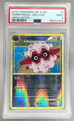 68037454 Forretress 2010 Pokemon HG & SS Undaunted #3 Reverse Foil PSA 9 - Image 1