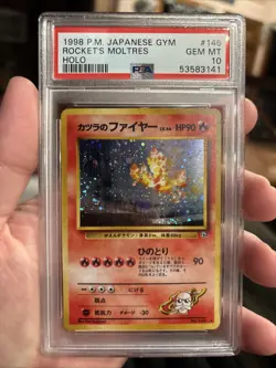 1999 Pokemon Japanese Gym 2 Challenge Blaine's Moltres #146 Holo PSA 10 - Image 1