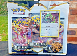 POKEMON TCG REBEL CLASH RAYQUAZA TRIPLE BLISTER BOOSTER PACK *FACTORY SEALED* - Image 1