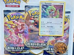 POKEMON TCG REBEL CLASH RAYQUAZA TRIPLE BLISTER BOOSTER PACK *FACTORY SEALED* - Image 2