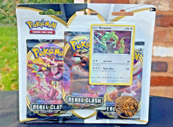 POKEMON TCG REBEL CLASH RAYQUAZA TRIPLE BLISTER BOOSTER PACK *FACTORY SEALED* - Image 3