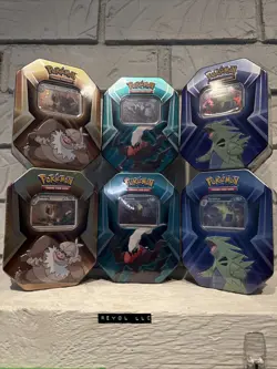 Lot Of 6 Pokemon TCG Triple Whammy Tins Factory Sealed - Image 1
