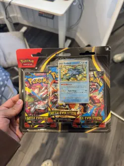 Pokemon TCG Mega Evolution Golduck Triple Booster Pack Factory Sealed New - Image 1