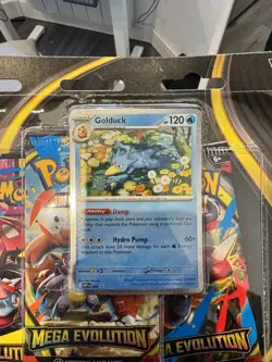 Pokemon TCG Mega Evolution Golduck Triple Booster Pack Factory Sealed New - Image 2